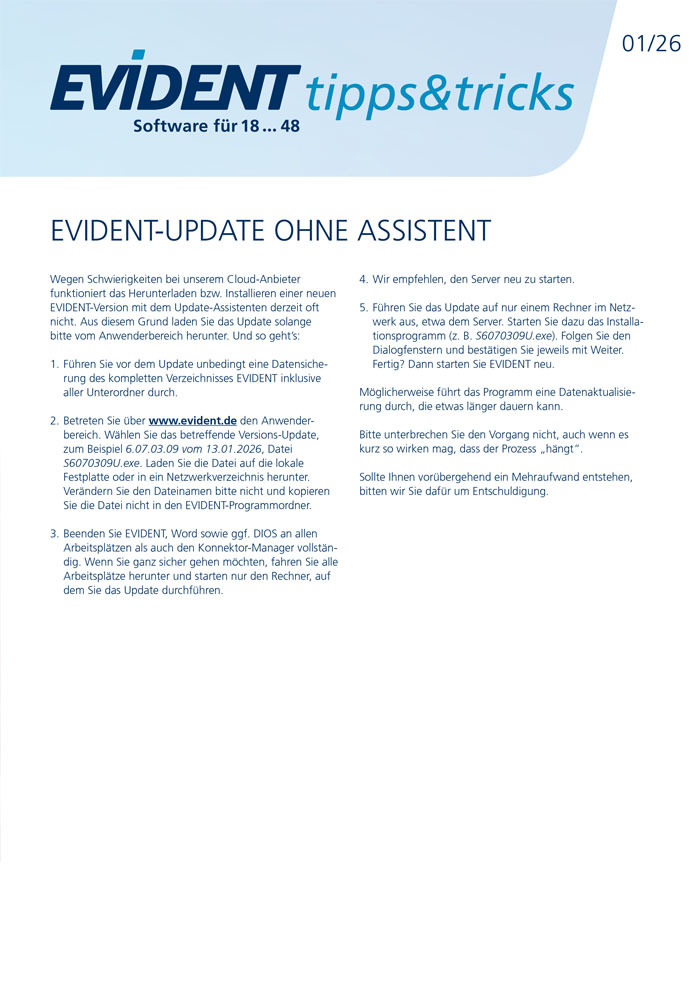 EVIDENT Tipps und Tricks 01/2025